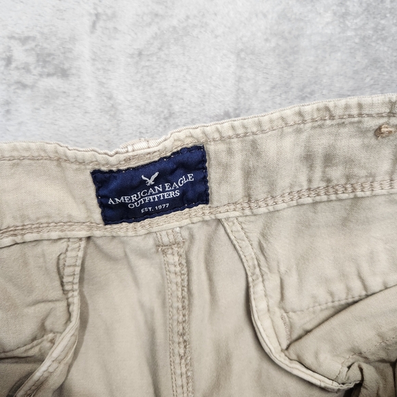 American Eagle mens khaki longboard shorts size 34 excellent used condition - Picture 5 of 9